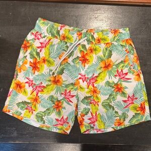 4/$15 Men's Forever 21 Tropical Floral Swim Shorts Size Small